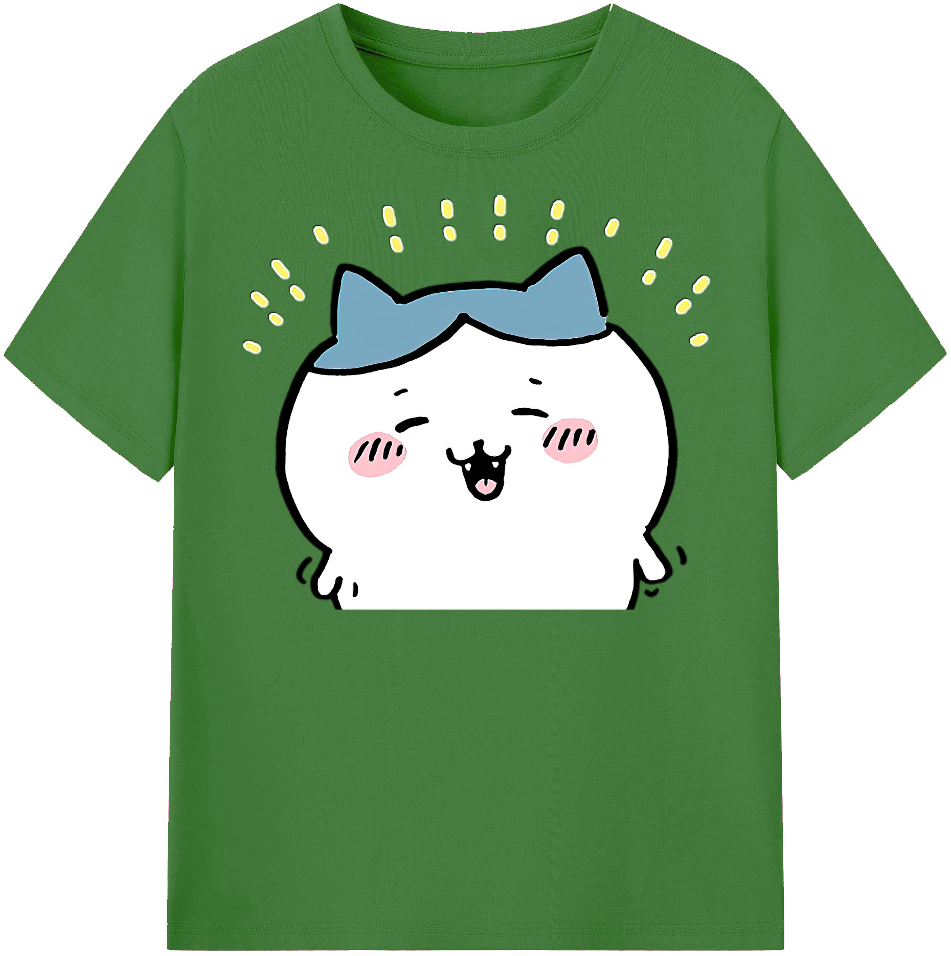 （画像用） ちいかわ ハチワレ Chii-kawa hachiware レディースカジュアルプリントTシャツ（綿100％）